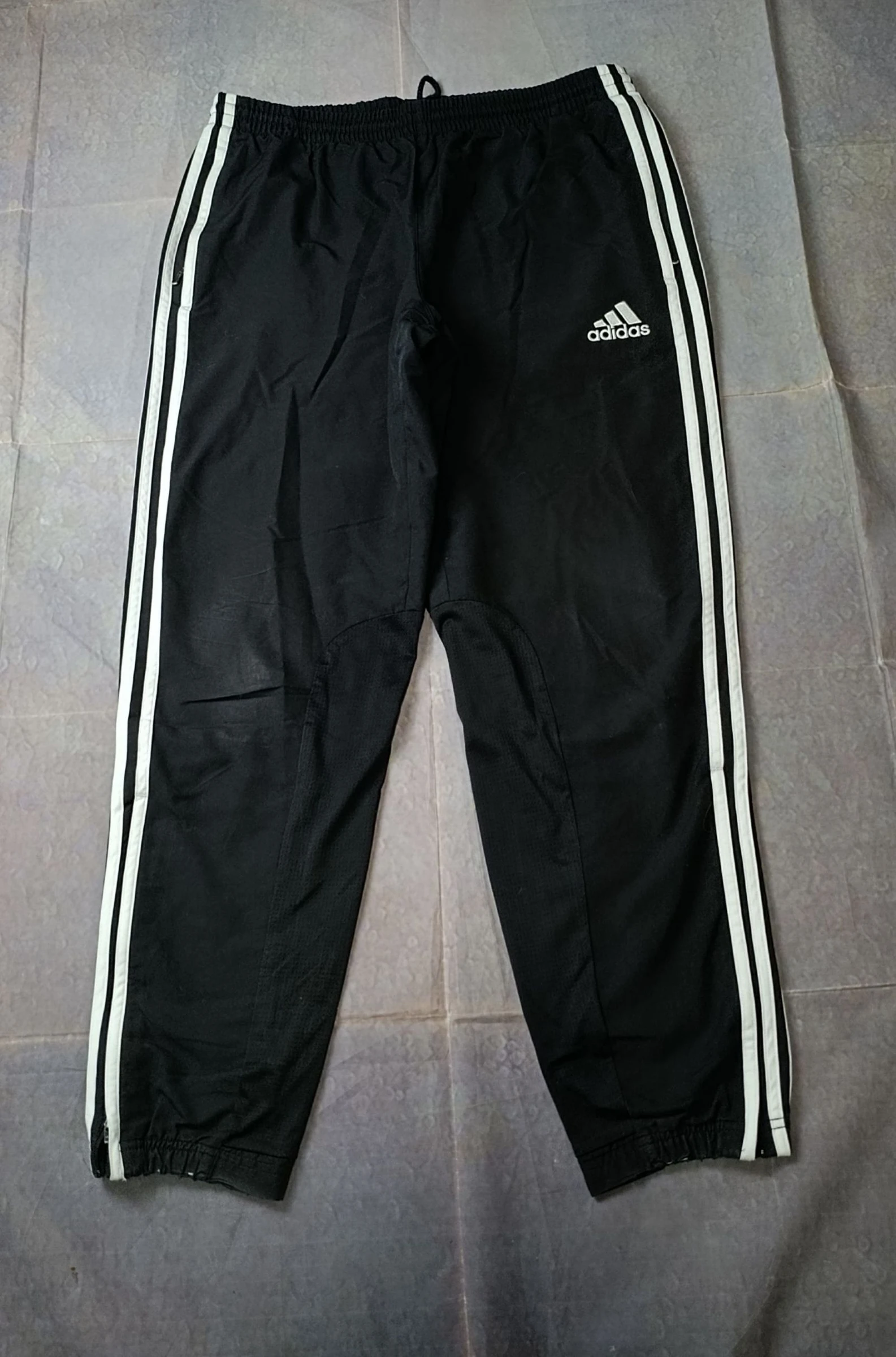 Adidas Black 3-Stripes Track Pants – Men's M